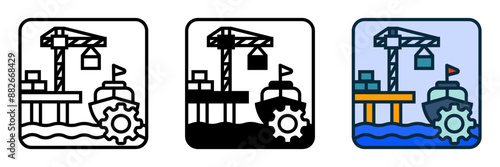 The Port Authority icon represents regulatory and administrative control, perfect for port websites, maritime blogs, and industry-themed projects.