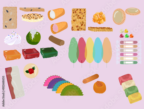 vector illustration of typical Mexican sweets. traditional sweets from Mexico
