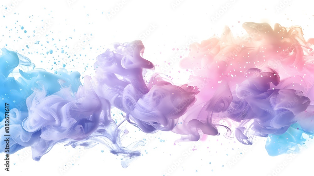 Pink party fog. Pastel watercolor 3D gradient effect fog cloud graphics with white background. Isolated blue, teal, purple, light pink, orange, yellow smoke or think cloud. Abstract Artistic Design Pink party fog. Pastel watercolor 3D gradient effect fog cloud graphics with white background. Isolated blue, teal, purple, light pink, orange, yellow smoke or think cloud. Abstract Artistic Design