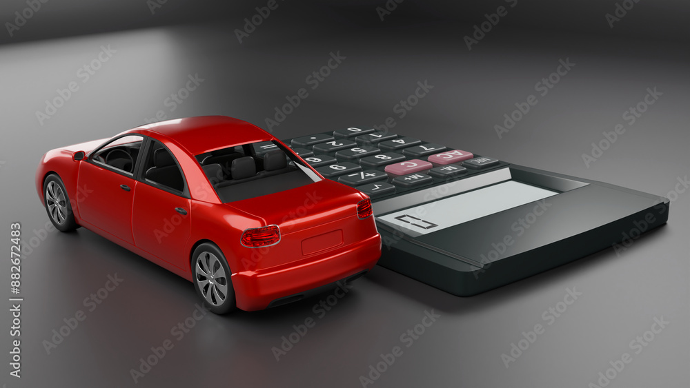 car tax payment, car lease, car purchase, 3d illustration car tax payment, car lease, car purchase, 3d illustration
