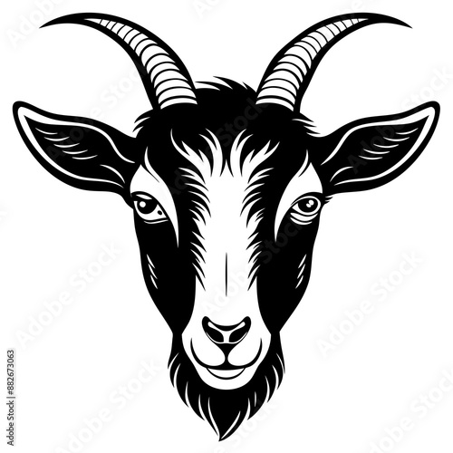 Goat head silhouette vector illustration  © Sumondesigner_42