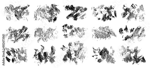 Grunge stains set. Abstract oil paint strokes collection. Plaster daubs and smears. Interior and exterior grunge textures. Backgrounds collection. Rough grungy overlays.