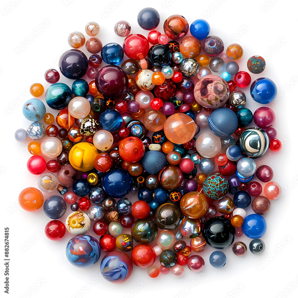 Colorful beads isolated on a white background. 3d illustration. Colorful beads isolated on a white background. 3d illustration.