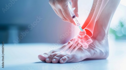 Platelet-Rich Plasma being injected into an ankle, Injury care, Quick recovery