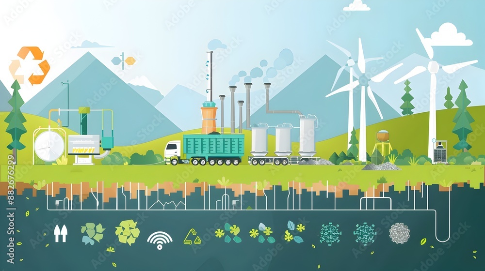 Sustainable Waste-to-Energy Conversion Process Infographic for Renewable Power Sustainable Waste-to-Energy Conversion Process Infographic for Renewable Power
