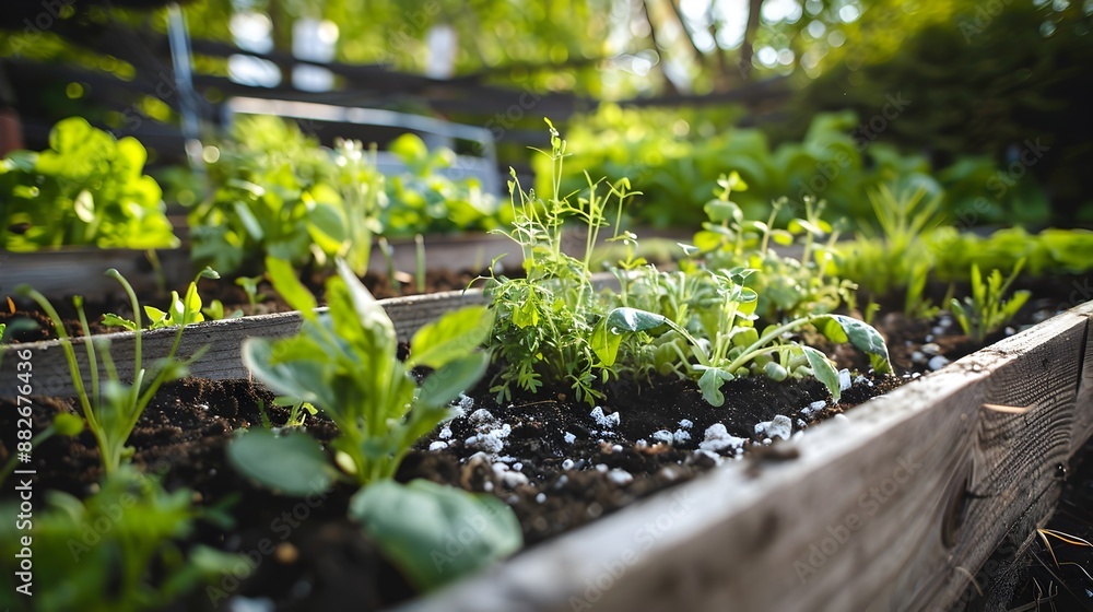 Thriving Garden Bed on Nutrient-Rich Compost Soil for Organic Cultivation Thriving Garden Bed on Nutrient-Rich Compost Soil for Organic Cultivation