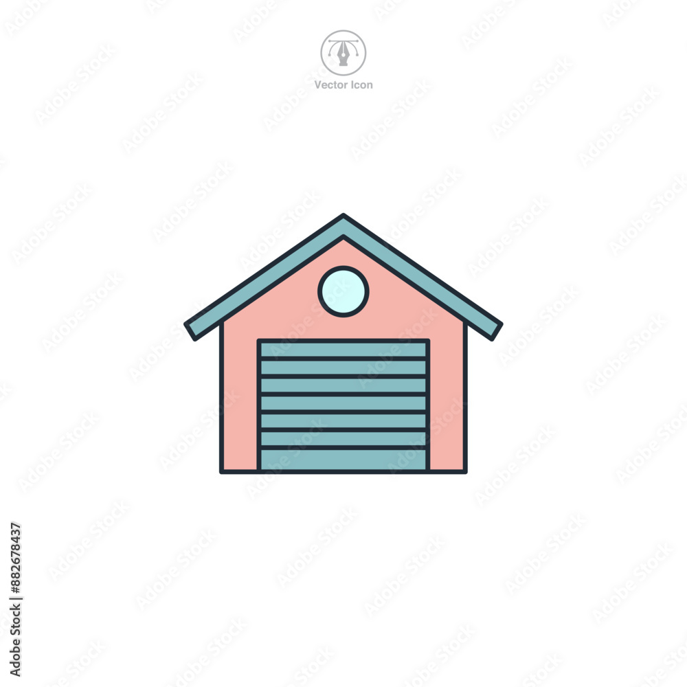 Garage Icon symbol vector illustration isolated on white background Garage Icon symbol vector illustration isolated on white background