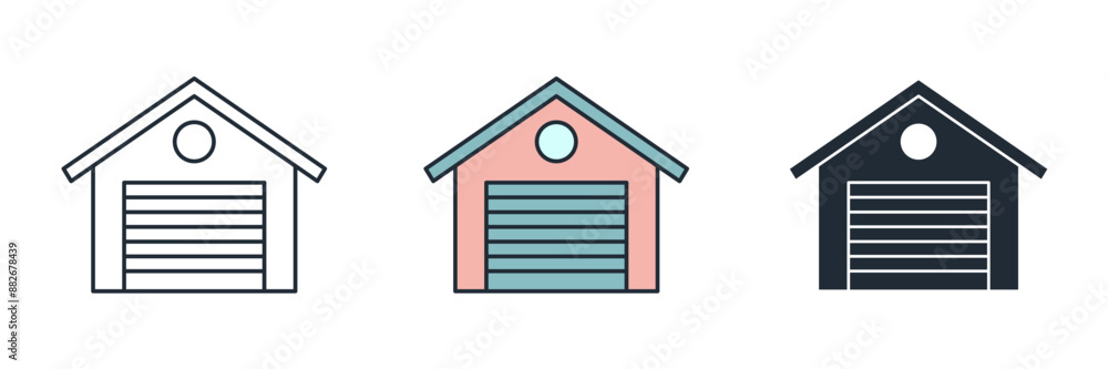 Garage Icon symbol vector illustration isolated on white background