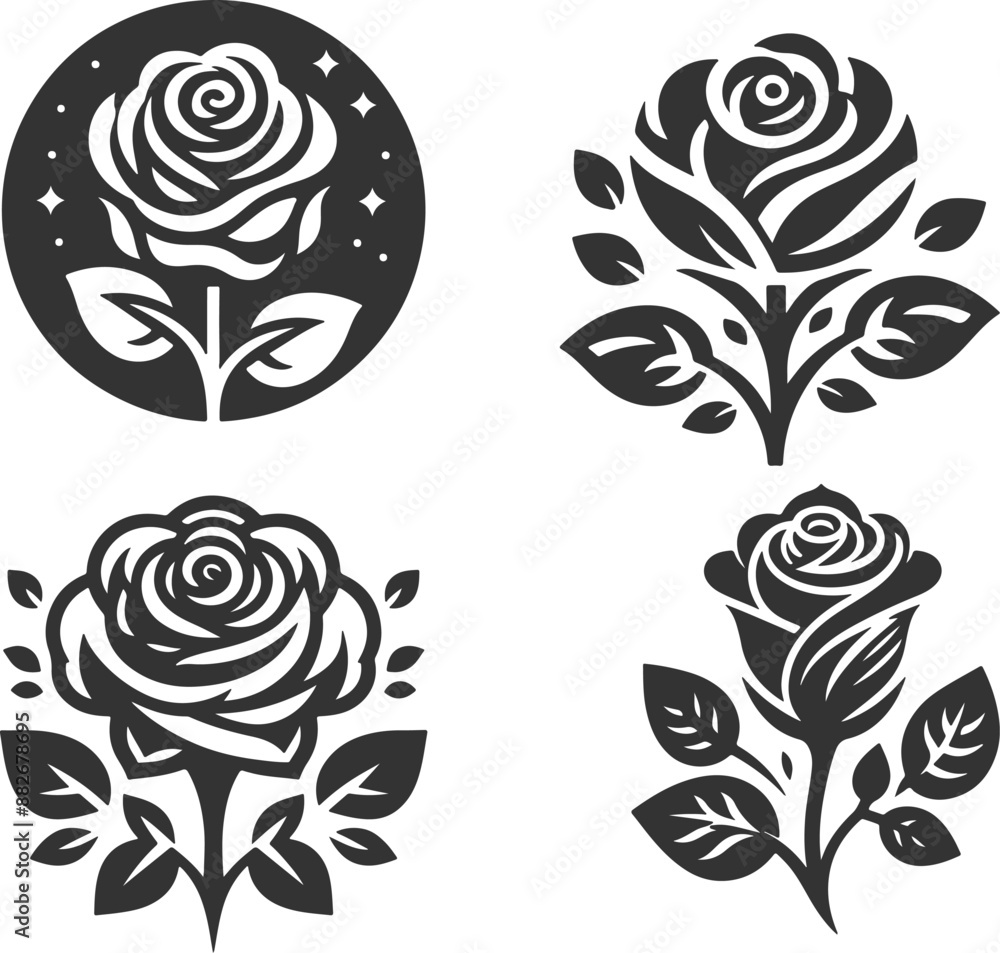 rose silhouette vector illustration rose silhouette vector illustration