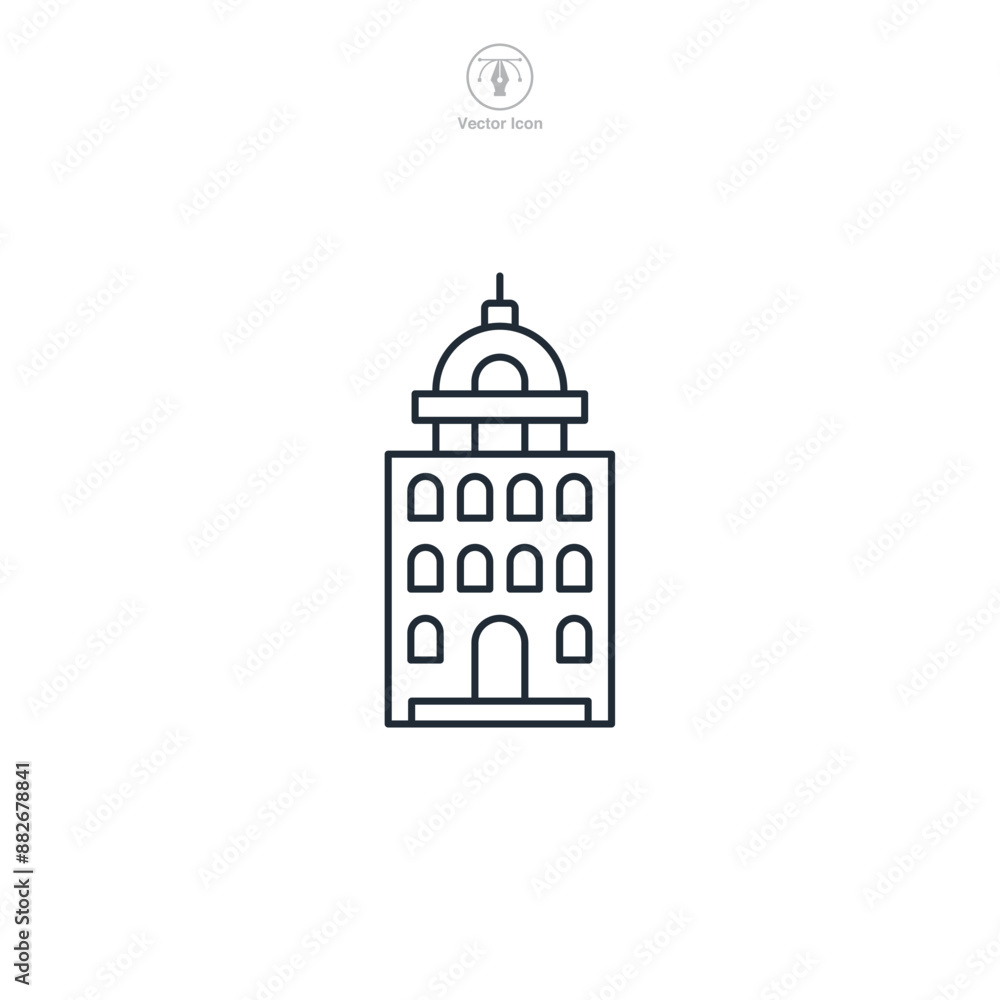 Residential building Icon symbol vector illustration isolated on white background Residential building Icon symbol vector illustration isolated on white background