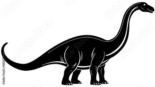 Apatosaurus silhouette vector illustration 
