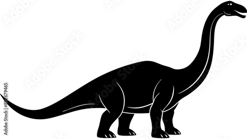 Apatosaurus silhouette vector illustration 
