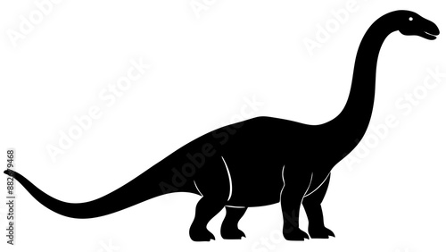 Apatosaurus silhouette vector illustration 
