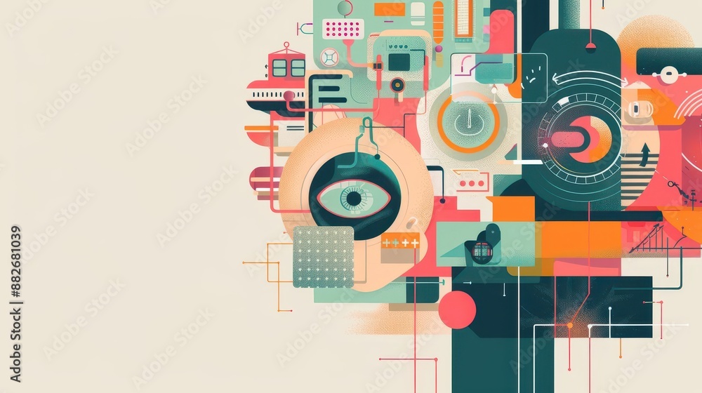 Obraz premium Improvement and Spread, technology enhancement, flat design illustration