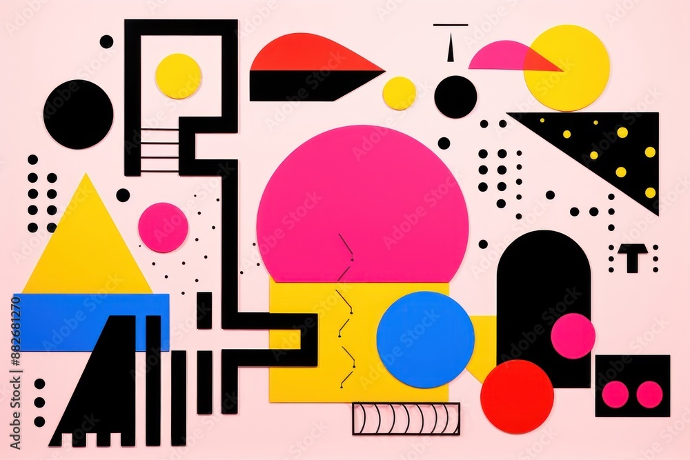 Obraz premium Memphis design of minimal pop art medication graphics pattern.