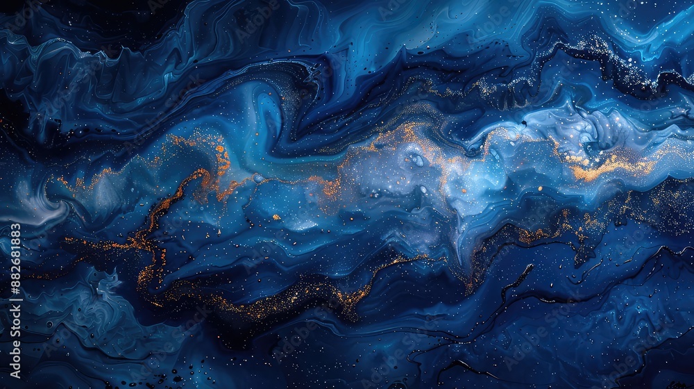 Abstract blue marble background Fantasy fractal texture Abstract blue marble background Fantasy fractal texture
