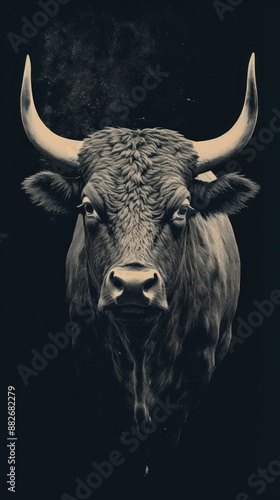 A Bull livestock wildlife buffalo.