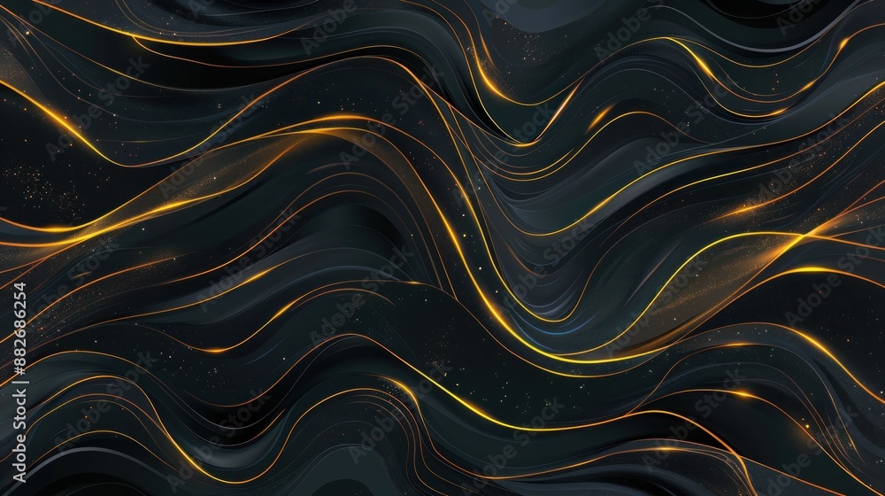 Abstract Black and Gold Wave Pattern Abstract Black and Gold Wave Pattern