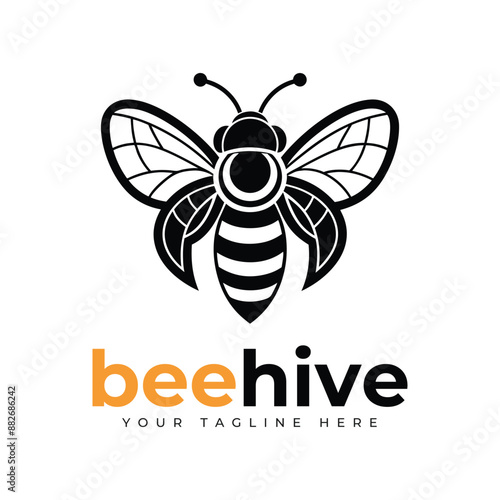 Bee charater simple mascot logo