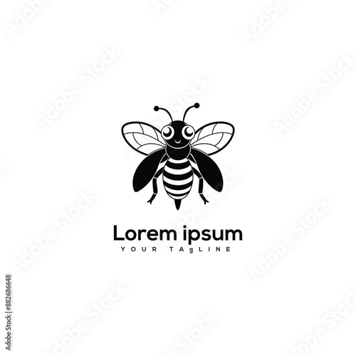 Bee charater simple mascot logo