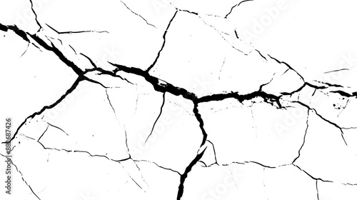 Sketch crack texture. Ground cracks, breaks on land surface from earthquake. old wall background crack vector.