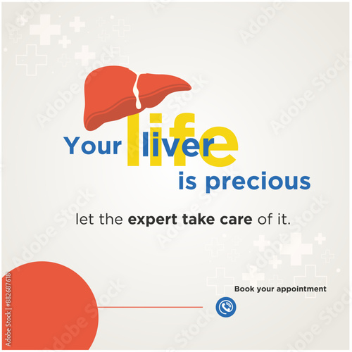 Liver, Gastroenterologist Consultation, Hospitals, Medical, Health Care Design Template Vector