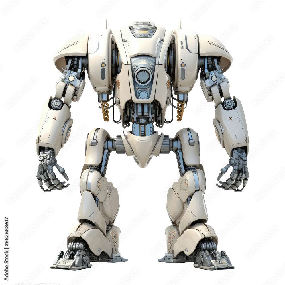 An illustration of a giant robot without a head An illustration of a giant robot without a head