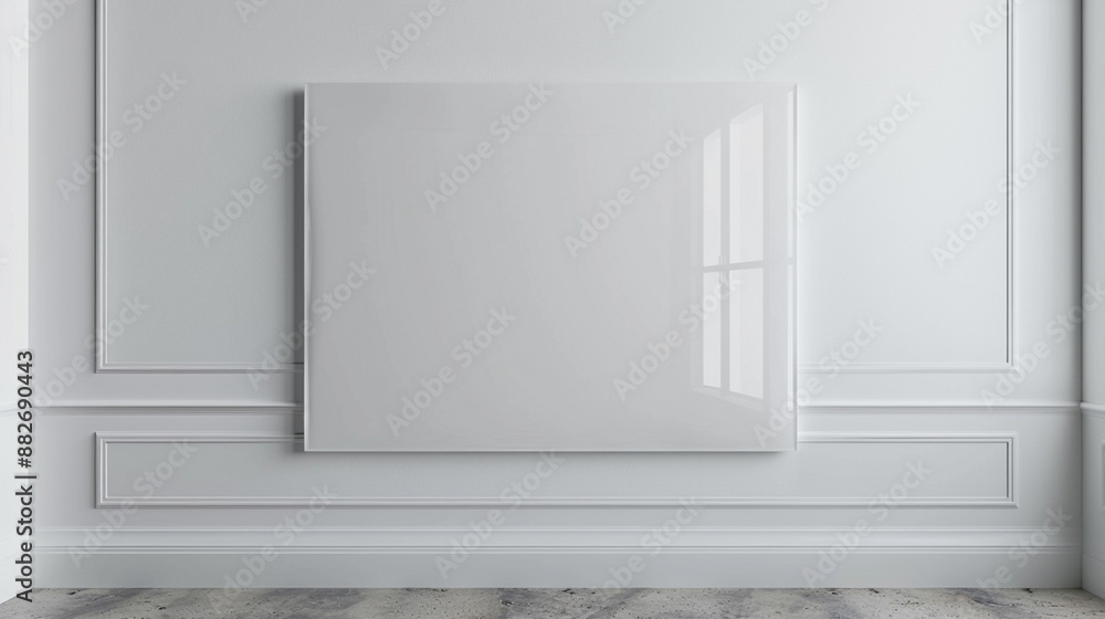 Fototapeta premium White board hanging on wall. Generative AI