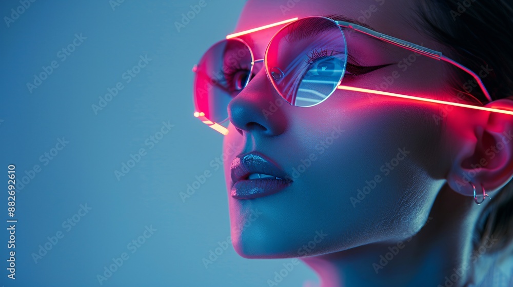 Laser vision correction ad: highlighting clear eyesight, improved vision, and modern technology, with ample copy space for benefits Laser vision correction ad: highlighting clear eyesight, improved vision, and modern technology, with ample copy space for benefits