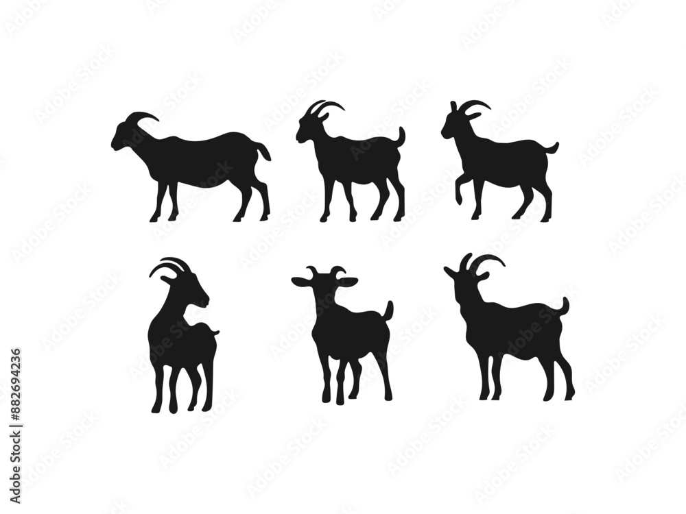 Goat silhouette. Goat silhouette.