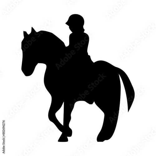 silhouette or illustration of a person riding a horse