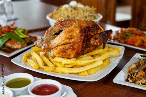 Bild auf Leinwand Peruvian Roasted Chicken - Pollo a la Brasa