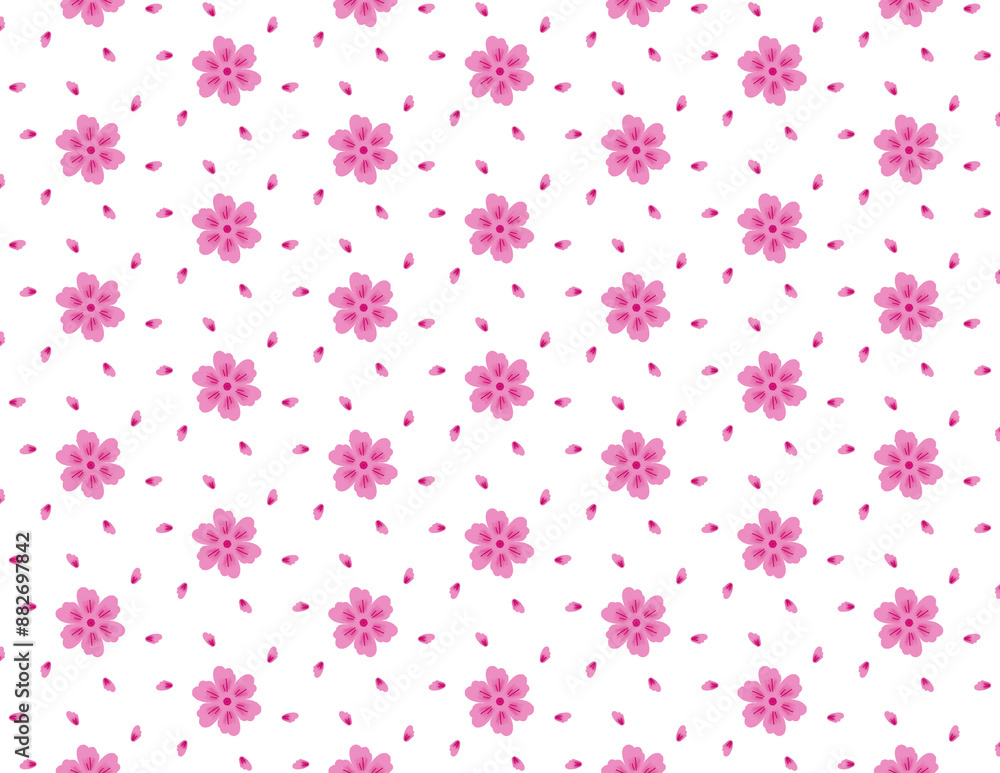 Sakura flowers seamless for fabric pattern on pink background. Sakura flowers seamless for fabric pattern on pink background.