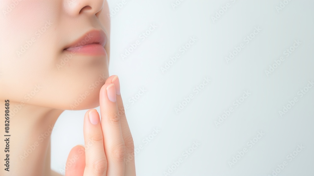 Beauty face. Woman with natural makeup and healthy skin portrait. Skin care, cosmetic concept Beauty face. Woman with natural makeup and healthy skin portrait. Skin care, cosmetic concept