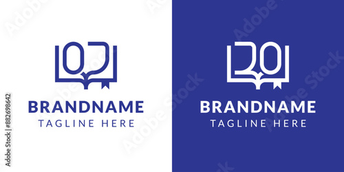 Letters OJ and JO Book Logo, suitable for business related to book with OJ or JO initials