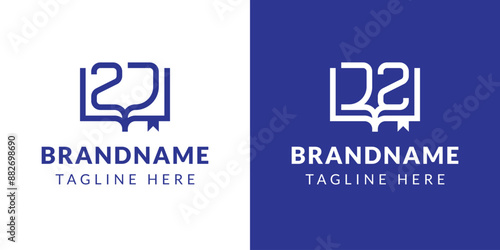 Letters ZJ and JZ Book Logo, suitable for business related to book with ZJ or JZ initials