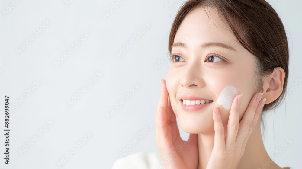 Beauty face. Woman with natural makeup and healthy skin portrait. Skin care, cosmetic concept Beauty face. Woman with natural makeup and healthy skin portrait. Skin care, cosmetic concept