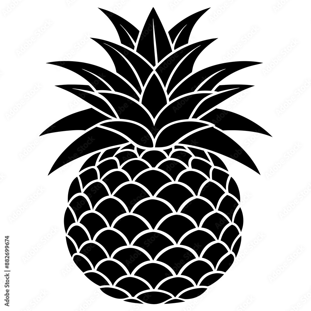 Obraz premium pineapple silhouette vector illustration