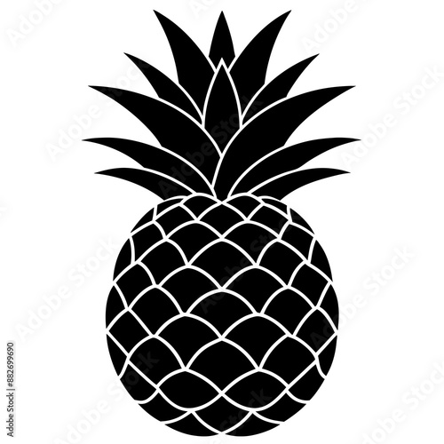 pineapple silhouette vector illustration