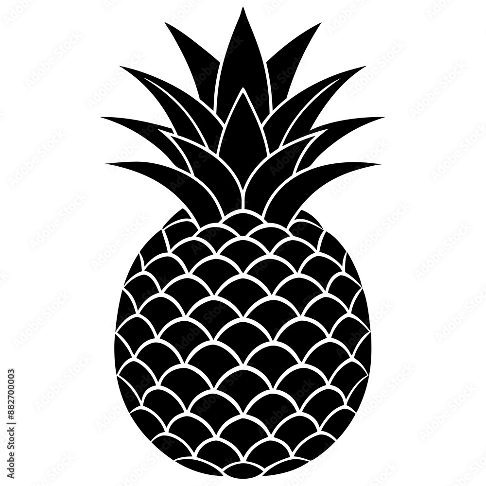 Obraz premium pineapple silhouette vector illustration