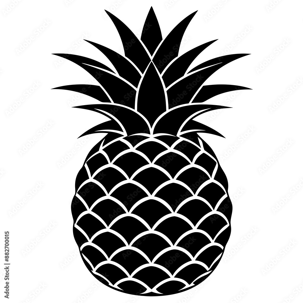 Obraz premium pineapple silhouette vector illustration