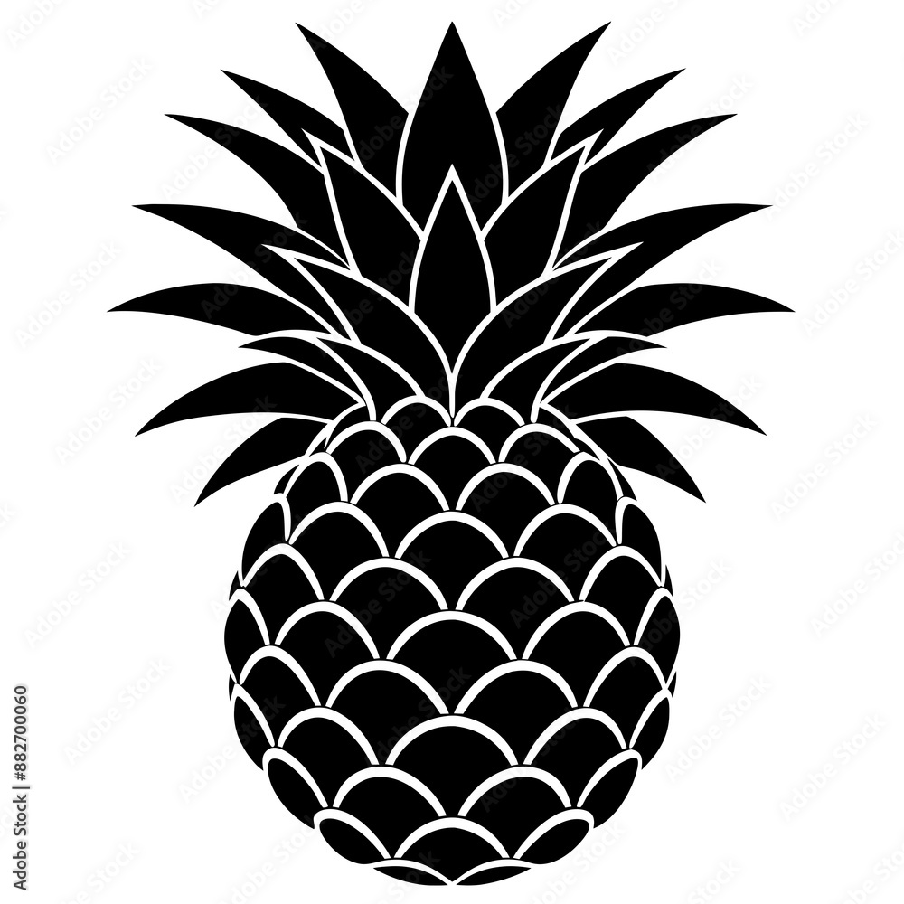 Obraz premium pineapple silhouette vector illustration