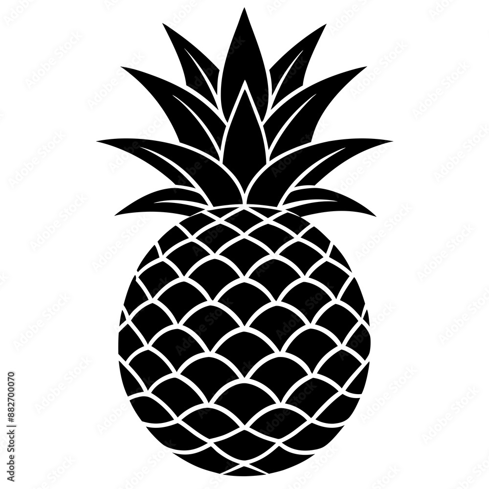 Obraz premium pineapple silhouette vector illustration