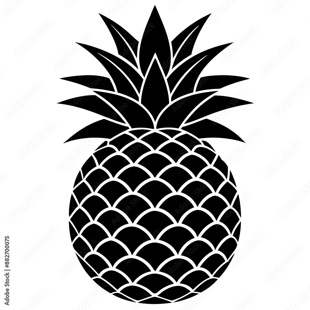 Obraz premium pineapple silhouette vector illustration