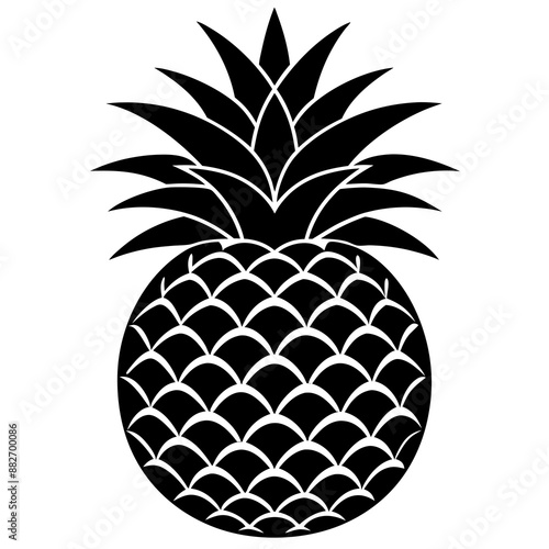 pineapple silhouette vector illustration