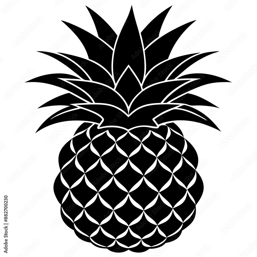 Obraz premium pineapple silhouette vector illustration