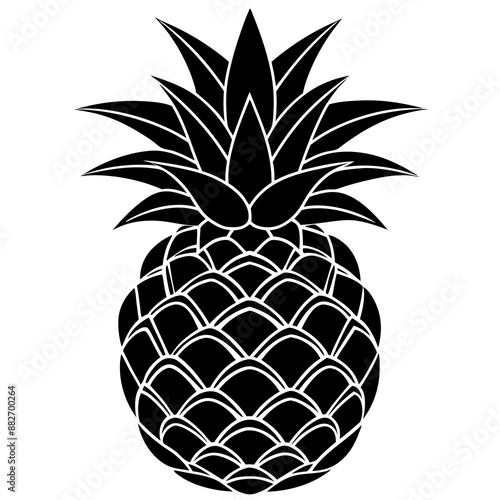 pineapple silhouette vector illustration