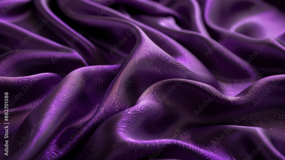 Fototapeta premium Deep purple satin fabric texture, luxurious and elegant