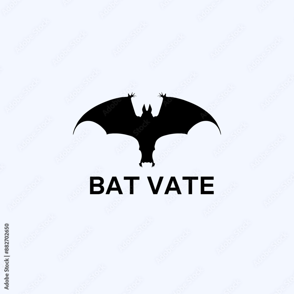 Fototapeta premium Bat Logo Design Minimalist Silhouette Scary Illustration