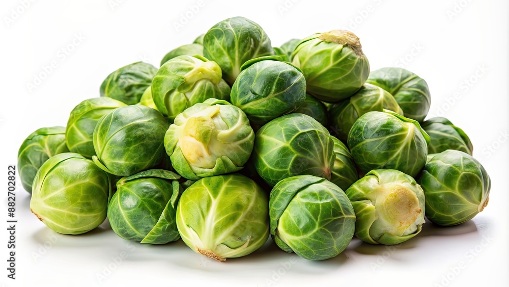 Fresh brussels sprouts cutout on a white background, perfect for healthy eating and organic food concepts, brussels sprouts Fresh brussels sprouts cutout on a white background, perfect for healthy eating and organic food concepts, brussels sprouts